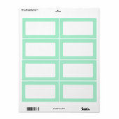 Munt groen effen kleur rand blanco etiket (Full Sheet)