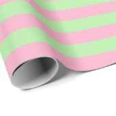 Munt Groen en Roze Stripes Cadeaupapier (Rol Hoek)