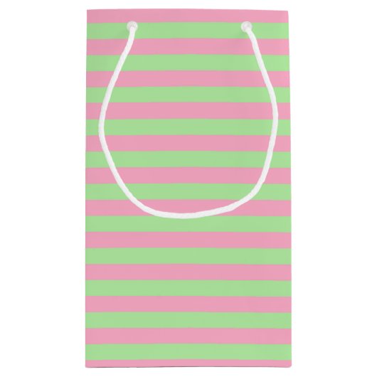 Munt Groen en Roze Stripes Klein Cadeauzakje (Achterkant)