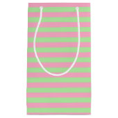 Munt Groen en Roze Stripes Klein Cadeauzakje (Voorkant)