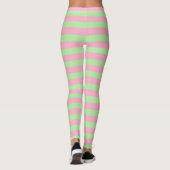 Munt Groen en Roze Stripes Leggings (Achterkant)