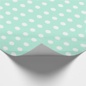 Munt groen en witte poka cadeaupapier (Hoek)