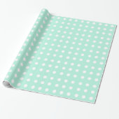 Munt groen en witte poka cadeaupapier (Uitgerold)