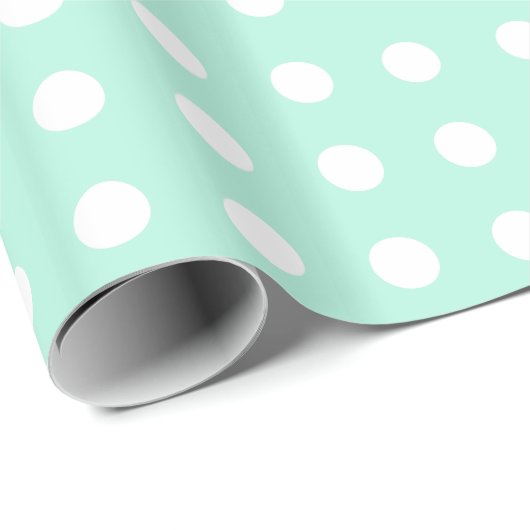 Munt groen en witte poka cadeaupapier (Rol Hoek)