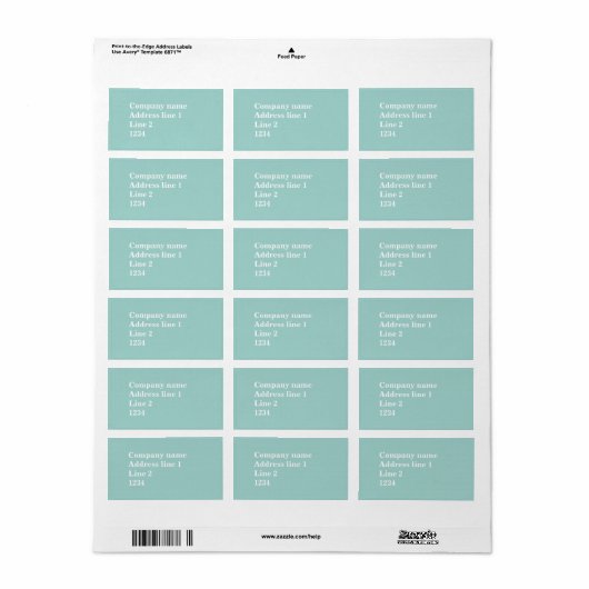 Munt Groen Etiket (Full Sheet)