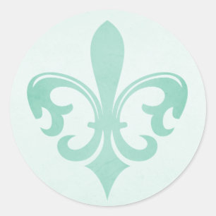 munt groen Fleur de lis sticker