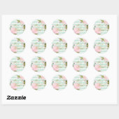 Munt Groen Roze Baby shower Ronde Sticker (Vel)