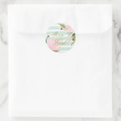 Munt Groen Roze Baby shower Ronde Sticker (Tas)