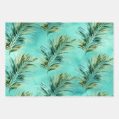 Munt groen tropisch blad inpakpapier vel (Voorkant)