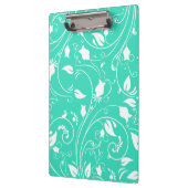 Munt groen, witte bloemwervelingen; bloemen klembord (Links)