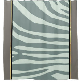Munt groen, zwart en nertgroen douchegordijn