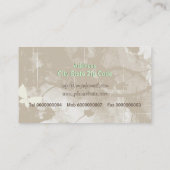 munt groene bloemen bloemengrunge taupe visitekaartje (Achterkant)