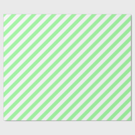 Munt Groene Diagonale Stripe Cadeaupapier (Vlak)