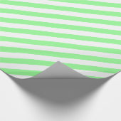 Munt Groene Diagonale Stripe Cadeaupapier (Hoek)