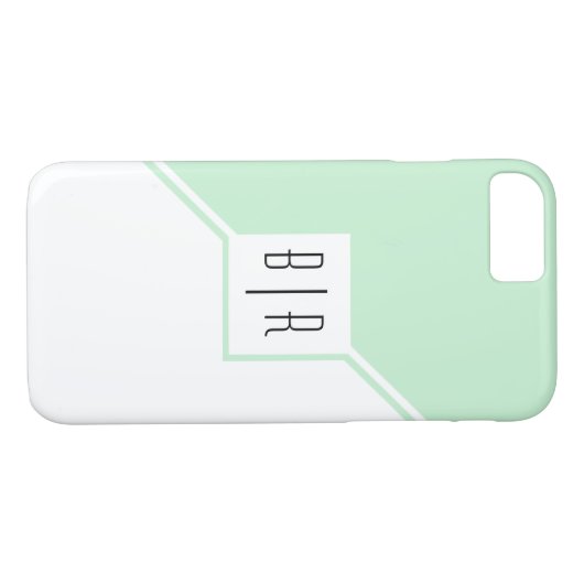 Munt groene driehoeken, monogram modern geometrisc Case-Mate iPhone case (Achterkant (Horizontaal))