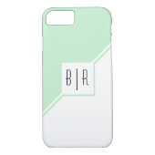 Munt groene driehoeken, monogram modern geometrisc Case-Mate iPhone case (Achterkant)