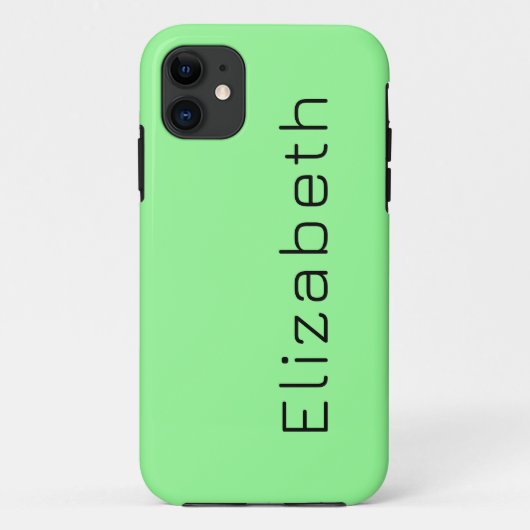 Munt Groene Effen Kleur | Minimalistische naam Case-Mate iPhone Case (Achterkant)