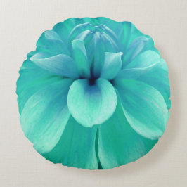 Munt groene en blauwe bloem rond kussen
