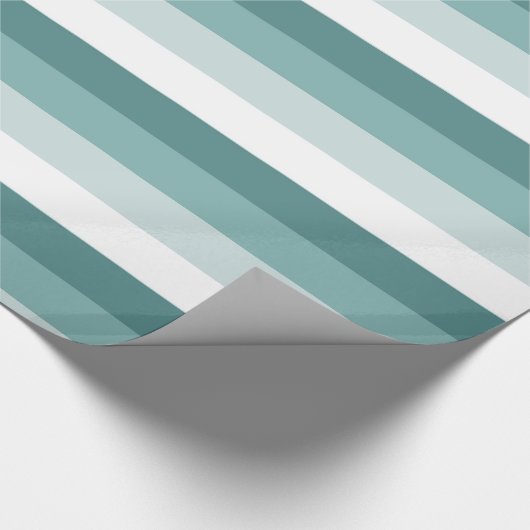 Munt, Groene en Witte Strepen Cadeaupapier (Hoek)