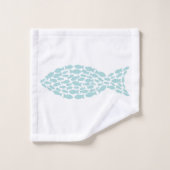 Munt groene en witte zeeduivel bad handdoek (Wasdoekje)