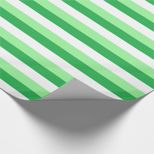Munt Groene, Groene en Witte Stripes Cadeaupapier (Hoek)