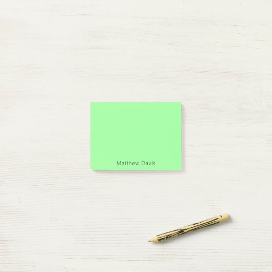 Munt groene naam post-it® notes (Op bureau)