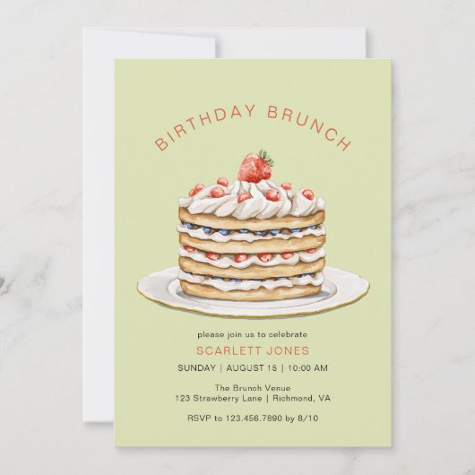 Munt Groene Pannenkoeken | Leuke moderne verjaarda Kaart (Voorkant)