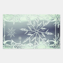 Munt groene sneeuwvlok sticker