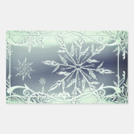 Munt groene sneeuwvlok sticker