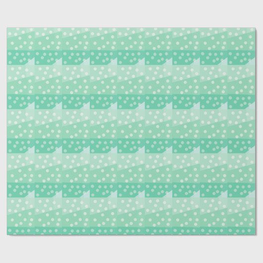Munt Groene Stippen en Spots Wrapping Paper Cadeaupapier (Vlak)