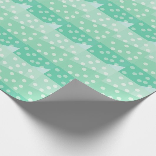 Munt Groene Stippen en Spots Wrapping Paper Cadeaupapier (Hoek)