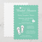 Munt groene strandthema bridale doucheuitnodiginge kaart (Voorkant / Achterkant)
