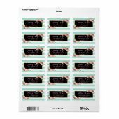 Munt Groene Stripes met Roze Floral Decor Etiket (Full Sheet)