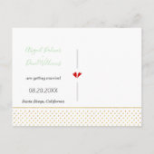 Munt groene tropische bladeren bruiloft Sparen de  Aankondigingskaart (Achterkant)