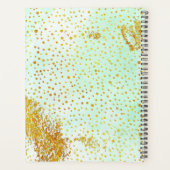 Munt groene waterverf en goudmonogram planner (Achterkant)