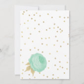 munt groene witte bloemen goudbloem verjaardag kaart (Achterkant)