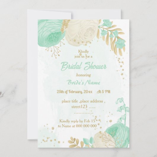 munt groene witte bloemen goudbloem vrijgezellenfe kaart (Voorkant)