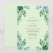 Munt Hemel Loof Eucalyptus Bruiloft Kaart (Voorkant / Achterkant)