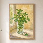 Munt in een Waterglas Aquarel Poster
