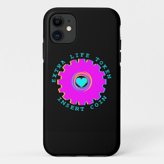 Munt invoeren Retro Arcade Extra Leven Gamer Hart Case-Mate iPhone Case (Achterkant)