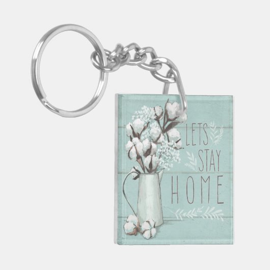 Munt IV zonder blozen | Verblijf thuis Sleutelhanger (Voorkant Links)