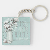 Munt IV zonder blozen | Verblijf thuis Sleutelhanger (Achterkant)