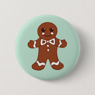 Munt Kerst Gingerbread Boy Knop Ronde Button 5,7 Cm
