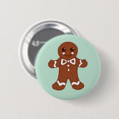 Munt Kerst Gingerbread Boy Knop Ronde Button 5,7 Cm (Voorkant /achterkant)