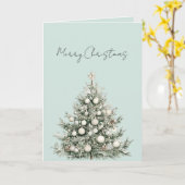 Munt Kerst Ornamente Boom Kaart (Gele Bloem)
