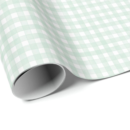 Munt Klassieke Gingham Cadeaupapier (Rol Hoek)