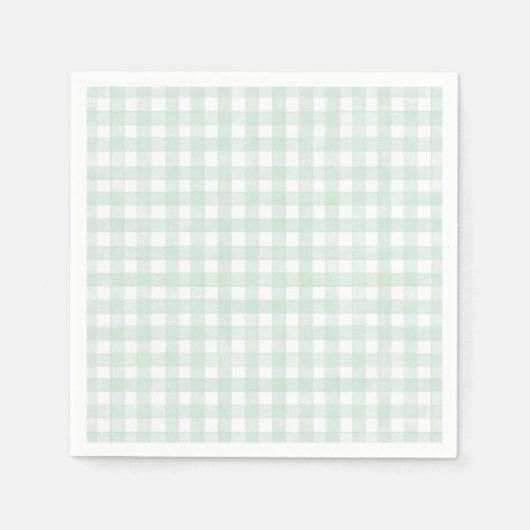 Munt Klassieke Gingham Servet (Voorkant)