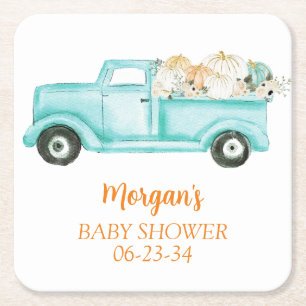 Munt Kleine Pompoen Schattige Baby Shower Kartonnen Onderzetters