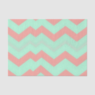 Munt Koraal Chevron Patroon Tissuepapier