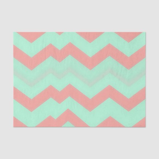 Munt Koraal Chevron Patroon Tissuepapier (Voorkant)